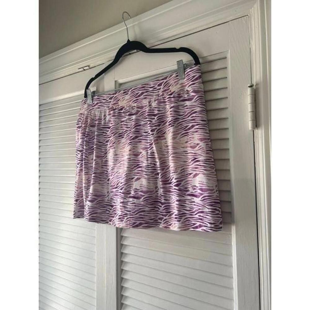 Pebble Beach XL Dry Luxe Performance Purple Geometric Print Golf Skort new